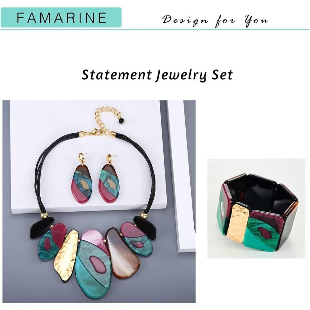🆕Women's Vintage Tribe Chunky Statement Geometry Bohemia Colorful Bracelet - Picture 3 of 7